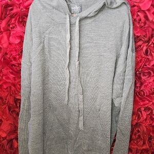 Soho Women's Gray Knit Hoodie Size Medium
